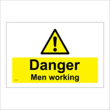WS148 Danger Men Working Sign with Triangle Exclamation Mark