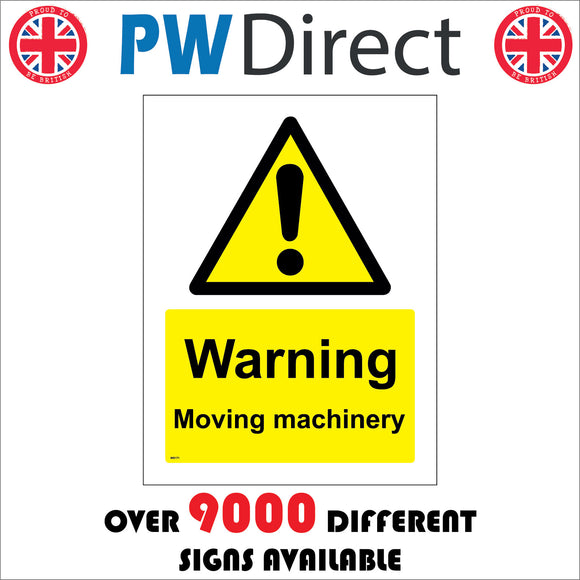 WS171 Warning Moving Machinery Sign with Triangle Exclamation Mark