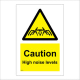 WS172 Caution High Noise Levels Sign with Triangle Head Fingers In Ears