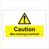 WS175 Caution Men Working Overhead Sign with Triangle Exclamation Mark
