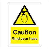 WS177 Caution Mind Your Head Sign with Triangle Head Pipe