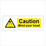 WS178 Caution Mind Your Head Sign with Triangle Head Pipe