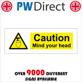 WS178 Caution Mind Your Head Sign with Triangle Head Pipe