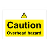 WS179 Caution Overhead Hazard Sign with Triangle Head Pipe
