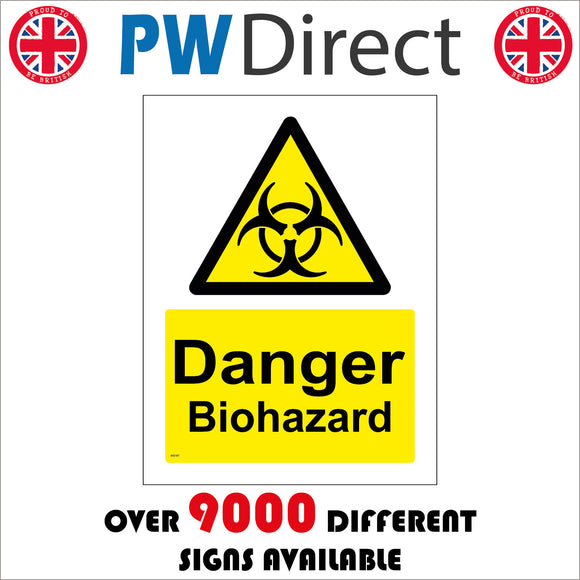 WS187 Danger Biohazard Sign with Triangle Biohazard