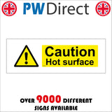 WS191 Caution Hot Surface Sign with Triangle Exclamation Mark