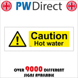 WS192 Caution Hot Water Sign with Triangle Exclamation Mark