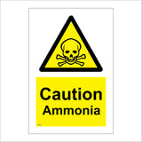WS196 Caution Ammonia Sign with Triangle Skull &Cross Bones