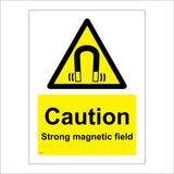 WS198 Caution Strong Magnetic Field Sign with Triangle Magnet