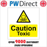 WS199 Caution Toxic Sign with Triangle Skull &Cross Bones