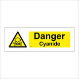 WS204 Danger Cyanide Sign with Triangle Skull &Cross Bones