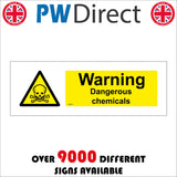 WS211 Warning Dangerous Chemicals Sign with Triangle Skull &Cross Bones
