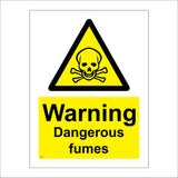 WS212 Warning Dangerous Fumes Sign with Triangle Skull &Cross Bones