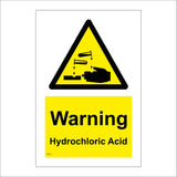 WS214 Warning Hydrochloric Acid Sign with Triangle Hands Acid