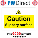 WS219 Caution Slippery Surface Sign with Triangle Body Falling