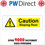 WS220 Caution Sloping Floor Sign with Triangle Exclamation Mark