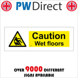 WS223 Caution Wet Floors Sign with Triangle Body Falling