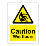 WS224 Caution Wet Floors Sign with Triangle Body Falling