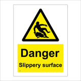 WS225 Danger Slippery Surface Sign with Triangle Body Falling