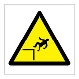 WS226 Drop Warning Sign with Triangle Ledge Body Falling