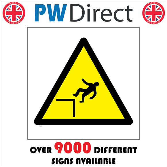 WS226 Drop Warning Sign with Triangle Ledge Body Falling – PWDirect