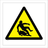 WS227 Wet Floor Slippery Surface Sign with Triangle Body Falling