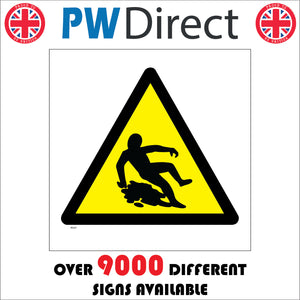 WS227 Wet Floor Slippery Surface Sign with Triangle Body Falling