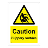 WS228 Caution Slippery Surface Sign with Triangle Body Falling