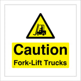 WS232 Caution Fork-Lift Trucks Sign with Forklift Triangle