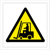 WS235 Warning Fork Lift Trucks Sign with Forklift Triangle