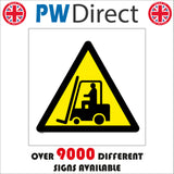 WS235 Warning Fork Lift Trucks Sign with Forklift Triangle
