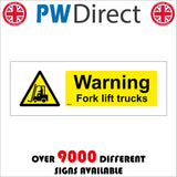 WS237 Warning Fork Lift Trucks Sign with Forklift Triangle