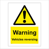 WS239 Warning Vehicles Reversing Sign with Exclamation Mark Triangle