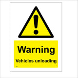 WS240 Warning Vehicles Unloading Sign with Exclamation Mark Triangle