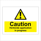 WS241 Caution Herbicide Application In Progress Sign with Exclamation Mark Triangle