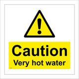 WS243 Caution Very Hot Water Sign with Exclamation Mark Triangle