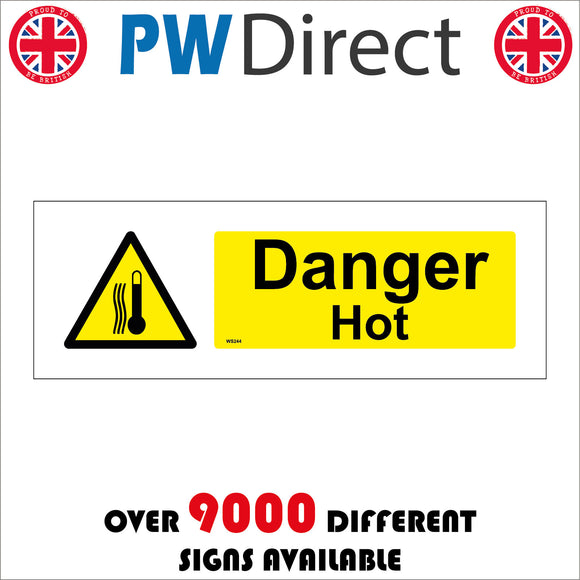 WS244 Danger Hot Sign with Exclamation Mark Triangle Termometer