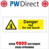 WS245 Danger Hot Do Not Touch Sign with Exclamation Mark Triangle Termometer