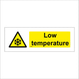 WS247 Low Temperature Sign with Exclamation Mark Triangle Snow Flake