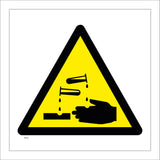 WS253 Acid Corrosive Sign with Triangle Hands Acid Test Tube