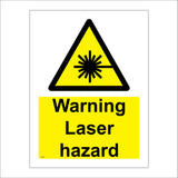 WS254 Warning Laser Hazard Sign with Triangle Beam