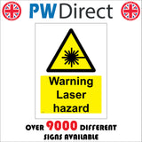 WS254 Warning Laser Hazard Sign with Triangle Beam