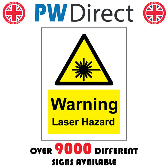 WS260 Warning Laser Hazard Sign with Triangle Laser Beam