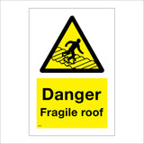 WS261 Danger Fragile Roof Sign with Triangle Person Roof