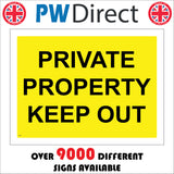 WS262 Private Property Keep Out Sign