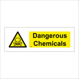 WS268 Dangerous Chemicals Sign with Triangle Skull &Cross Bones