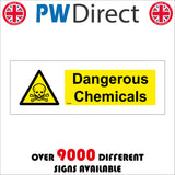 WS268 Dangerous Chemicals Sign with Triangle Skull &Cross Bones