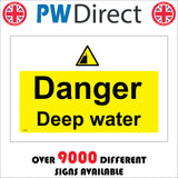 WS281 Danger Deep Water Sign with Triangle Person