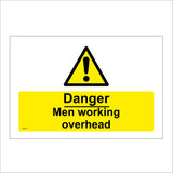 WS283 Danger Men Working Overhead Sign with Triangle Exclamation Mark