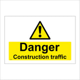 WS298 Danger Construction Traffic Sign with Triangle Exclamation Mark